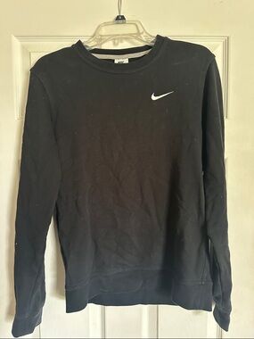 Nike Black Crewneck Sweatshirt with White Swoosh